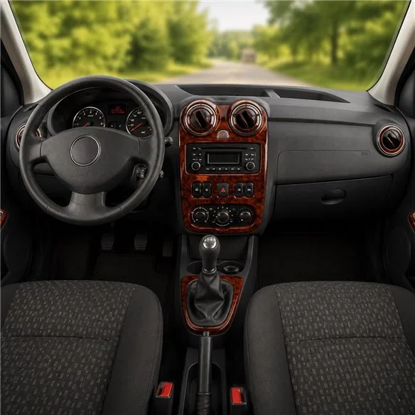 Dacia Sandero 2010+ 3D Armaturenbrett-Dekor-Set, 22 Teile