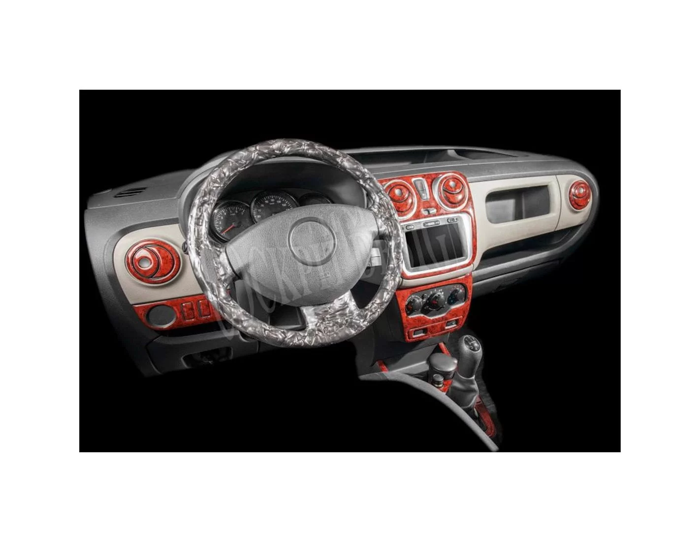 Dacia Lodgy 01.2013 3D Inleg dashboard Interieurset aansluitend en pasgemaakt op he 21 -Teile