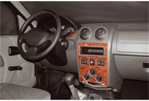 Dacia Logan 04.05-09.09 3D Interior Dashboard Trim Kit Dash Trim