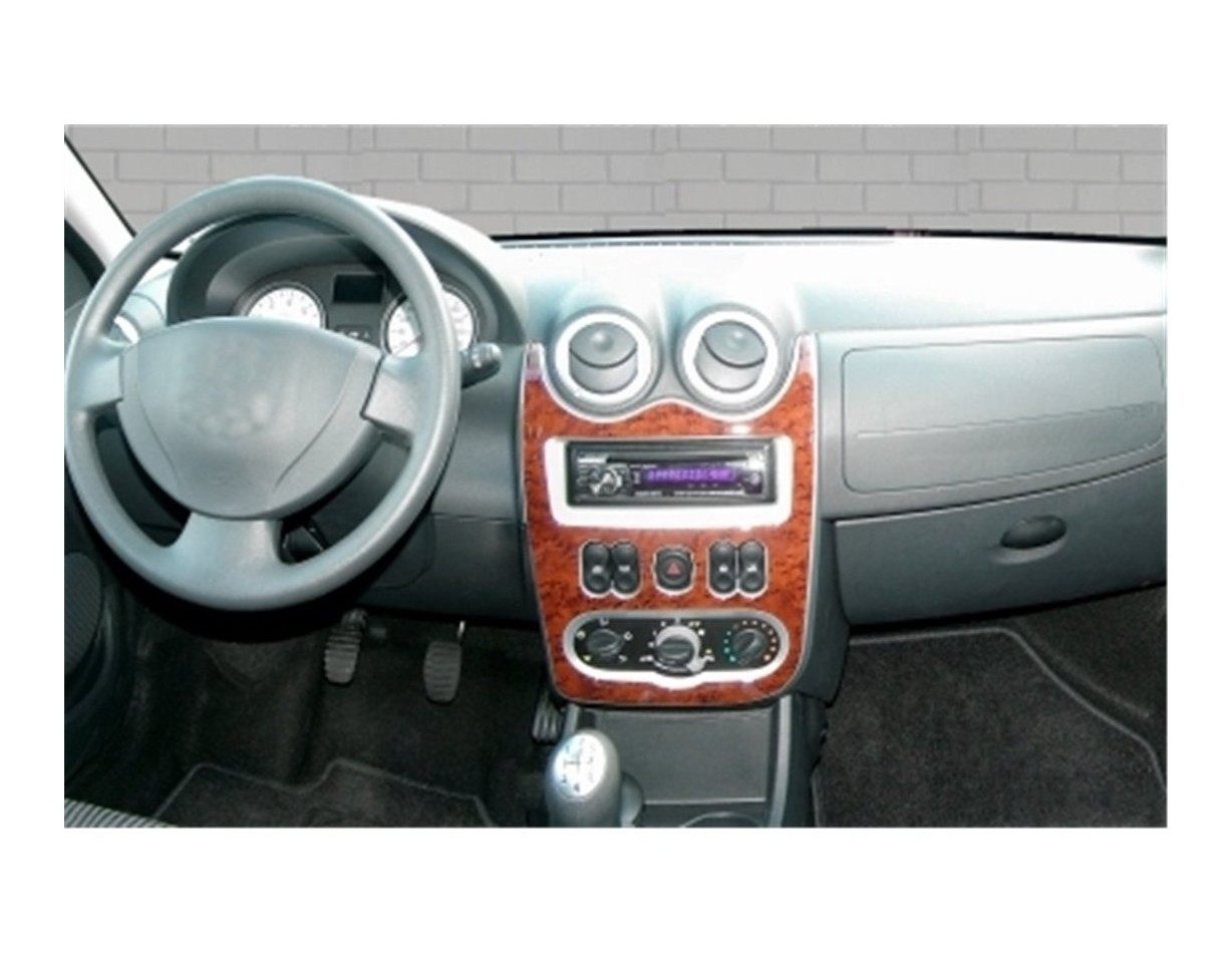 Dacia Sandero-Logan 07.08-12.09 3M 3D Interior Dashboard Trim Kit Dash Trim Dekor 18-Parts