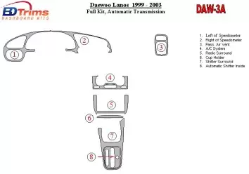 Daewoo Lanos 1999-2003 Full Set, Automatic Gear Cruscotto BD Rivestimenti interni
