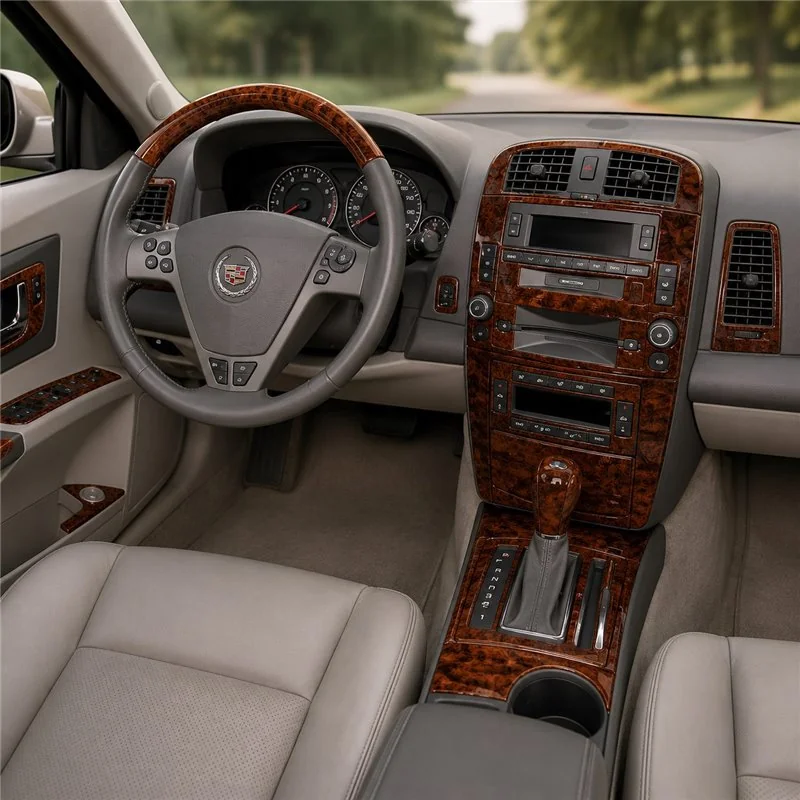 Cadillac CTS 2003-2007 Full Set, with navigation, With door panels 3D dashboard trim kit