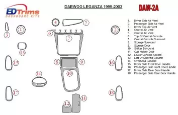 Daewoo Leganza 1999-2003 Ensemble Complet BD Kit la décoration du tableau de bord - 1
