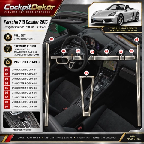 Porsche 718 Boxter 2016 – Designer Trim – Innenraum-Komplettset