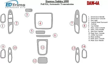 DAEWOO Daewoo Nubira 1999-1999 Full Set, Automatic Gear Interior BD Dash Trim Kit €51.99