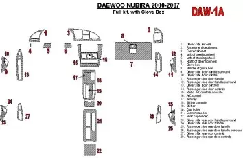 Daewoo Nubira 2000-2007 Voll Satz, with glowe-box BD innenausstattung armaturendekor cockpit dekor