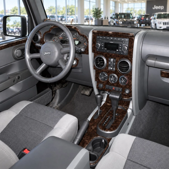 Jeep Wrangler 2007-2010 Interior Dashboard Trim Kit Dash Trim Dekor 12 Parts