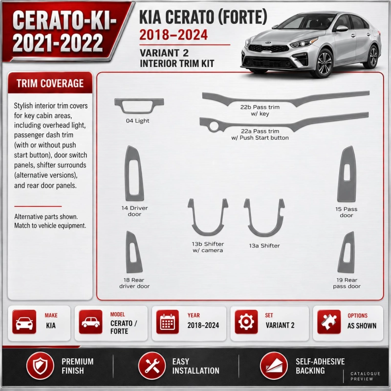 Kia Cerato 2021 2022 – Designer Trim – Kit completo para interiores