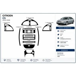 Citroen C5 2004-2008 3D Armaturenbrett-Dekor-Set, 10 Teile 2