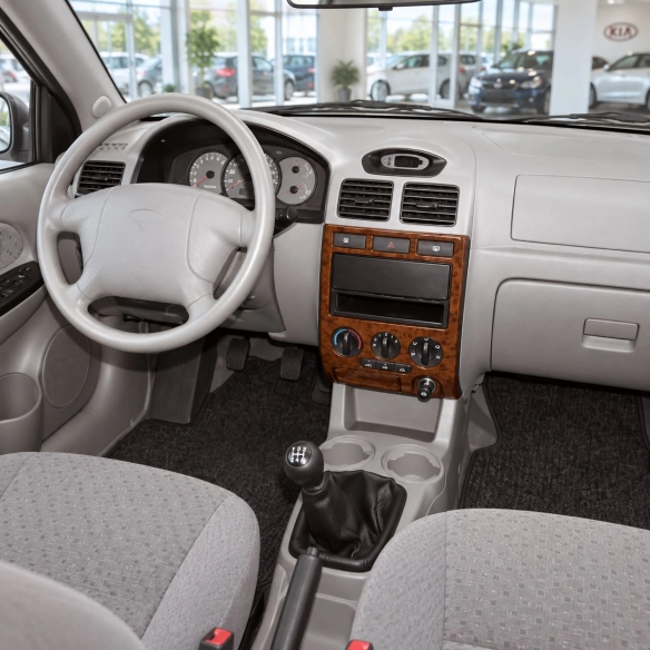 Kia Rio 2002-2005 kit 3D de molduras interiores para salpicadero 6 piezas