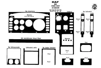 Daf 95 06.95-04.97 3D Decor de carlinga su interior del coche 25-Partes