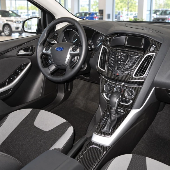 Ford Focus 2012-heden Full Set, 6 Audio-Speakers, AC, Auto Gear, Not Sony Radio interieur dashboard decoratieset dashboard decor