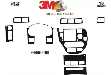 Daf CF 01.2011 3M 3D Interior Dashboard Trim Kit Dash Trim Dekor 18-Parts