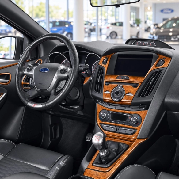Ford Focus 2015-2017 3D Interior Dashboard Trim Kit Dash Trim Dekor 16-Parts