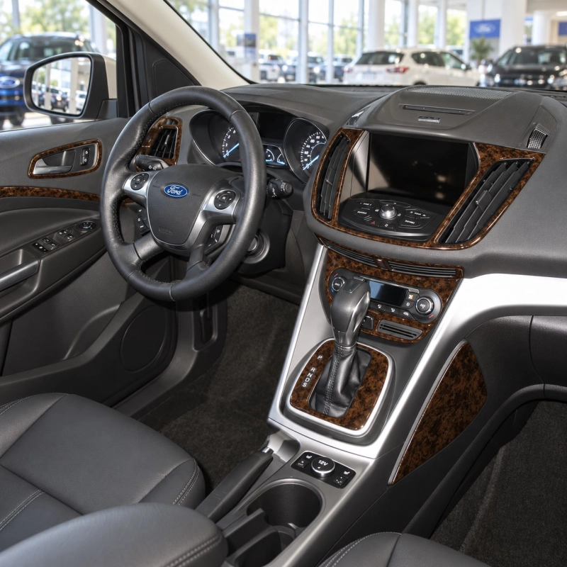 Ford Kuga 2013-heden Full Set, Without NAVI, manual climate control interieur dashboard decoratieset dashboard decor