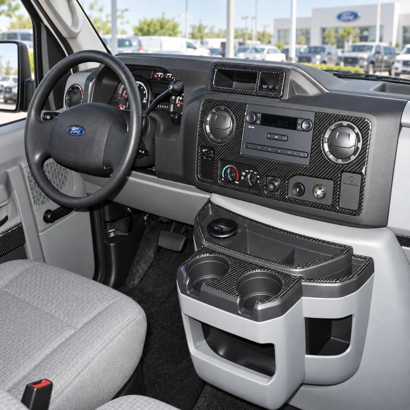 Ford E-Series E-Van 2012-2022 Interior Dashboard Trim Kit Dash Trim Dekor 19 Parts