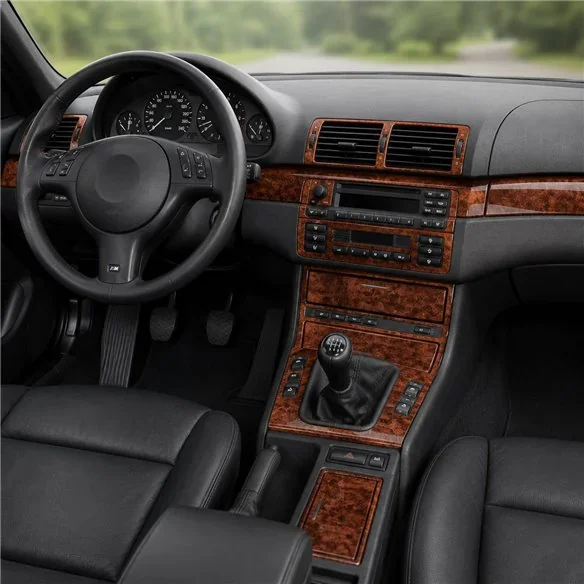 BMW 3 Series E46 Compact 1998-2004 3D Armaturenbrett-Dekor-Set, 19 Teile