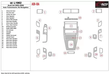 Audi A4 2005-2008 Boîte automatique BD Kit la décoration du tableau de bord - 1