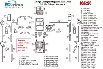 Dodge Charger 2008-UP Ensemble Complet, 5 - Gears Automatic Gearbox BD Décoration de tableau de bord
