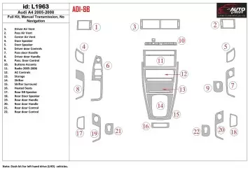Audi A4 2005-2008 Manual Transm Decor de carlinga su interior