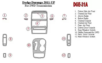 Dodge Durango 2011-UP Decor de carlinga su interior