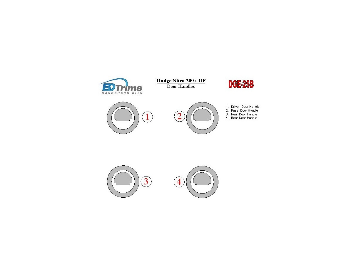 Dodge Nitro 2007-UP Interior Doors Hиle Covers Interior BD Dash Trim Kit