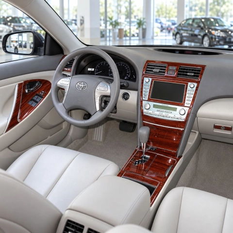 Toyota Camry 2007-2010 set completo; con OEM Wood Kit; senza navigatore kit rivestimento cruscotto e interni 3D 2