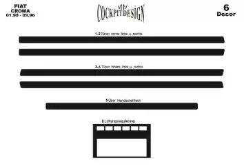 Fiat Croma 01.90-09.96 3M 3D Interior Dashboard Trim Kit Dash Trim Dekor 6-Parts