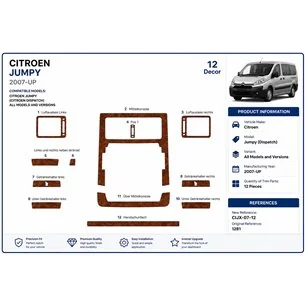 Citroen Jumpy 2007+ kit salpicadero 3D, 12 piezas 2