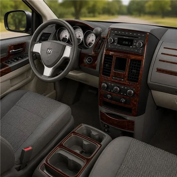 Dodge Caravan 2008+ Komplettset, Klimaautomatik-Bedienung 3D Armaturenbrett-Dekor-Set