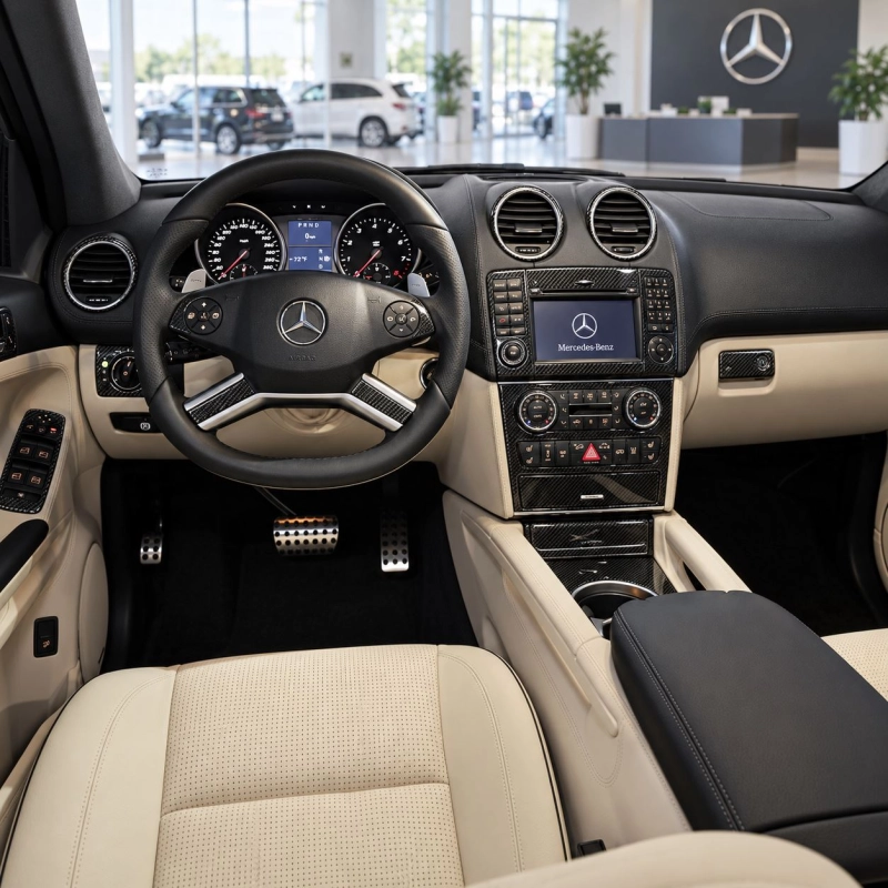 Mercedes ML-Class W164 2006-2011 kit 3D de molduras interiores para salpicadero 49 piezas