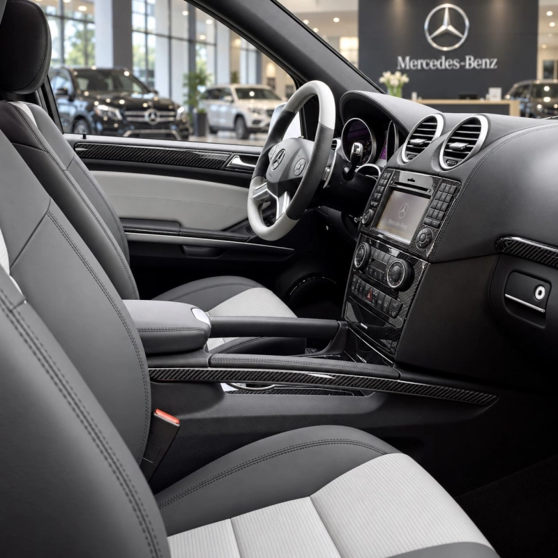 Mercedes ML-Class W164 2006-2011 kit 3D de molduras interiores para salpicadero 8 piezas