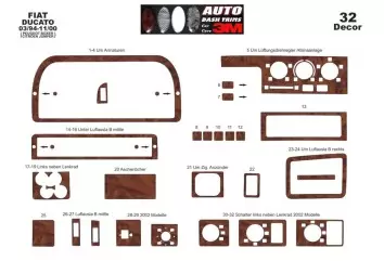 Fiat Ducato 03.94 - 02.02 Kit Rivestimento Cruscotto all'interno del veicolo Cruscotti personalizzati 32-Decori