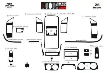 Fiat Ducato 2014 3M 3D Interior Dashboard Trim Kit Dash Trim Dekor 25-Parts