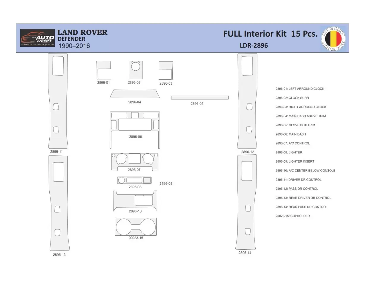 Toyota Yaris 12.05-12.09 3D Decor de carlinga su interior del coche 2-Partes