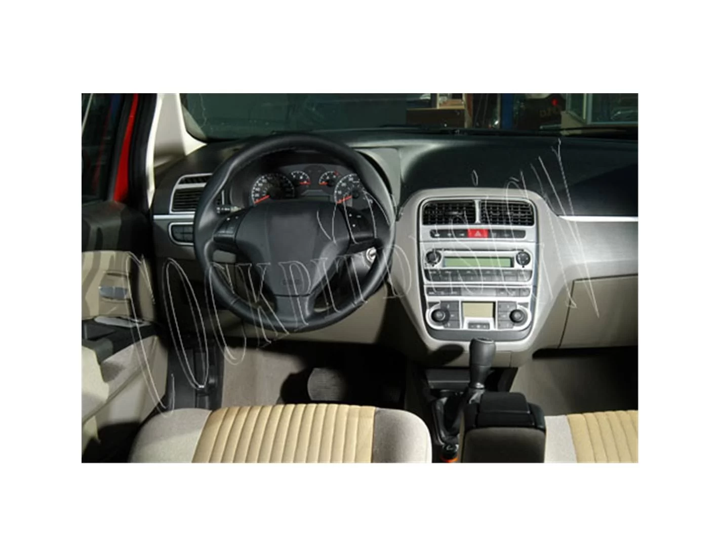Fiat Grande Punto 08.2005 3D Inleg dashboard Interieurset aansluitend en pasgemaakt op he 16 -Teile