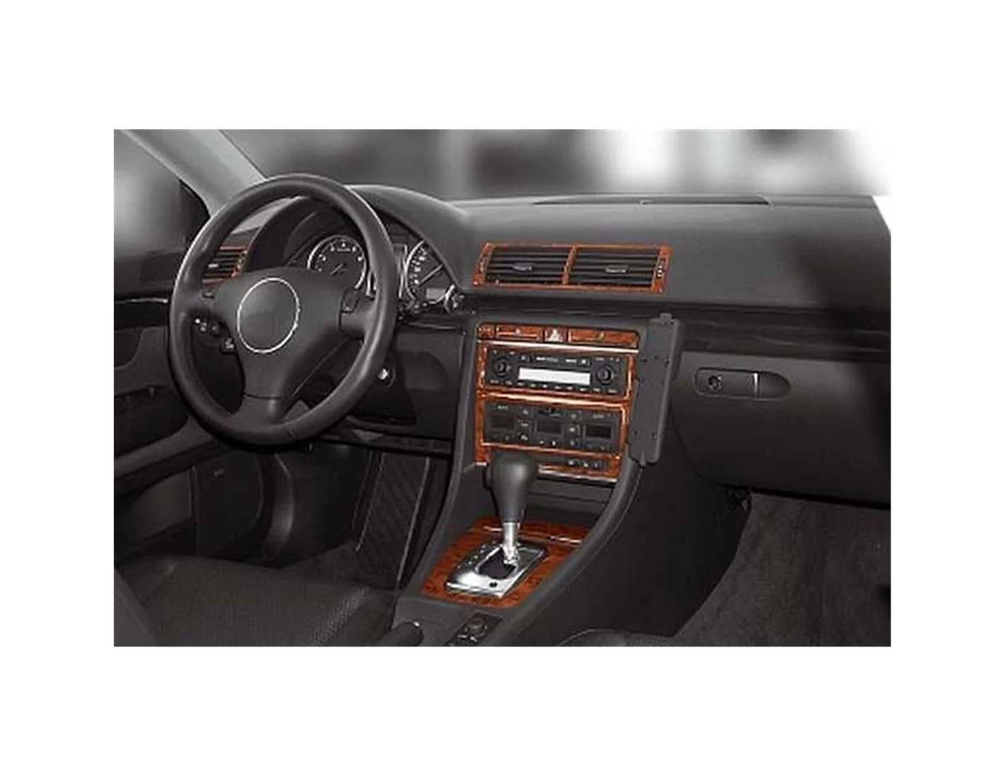 Audi A4 B6 Typ 8E-8H 10.2000 3M 3D Interior Dashboard Trim Kit Dash Trim Dekor 11-Parts