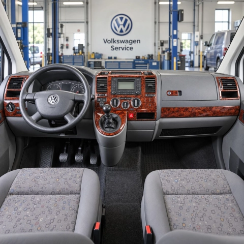 Volkswagen Transporter T5 2003-2009 kit 3D de molduras interiores para salpicadero 29 piezas