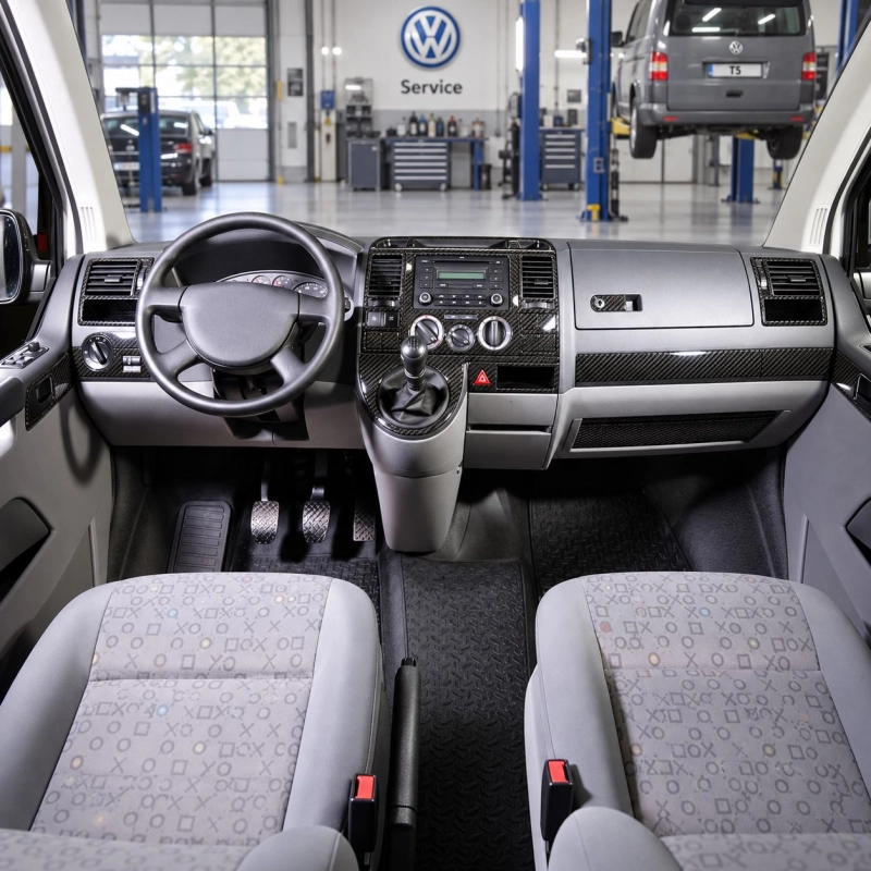 Volkswagen Transporter T5 2003-2009 3D Interior Dashboard Trim Kit Dash Trim Dekor 29-Parts