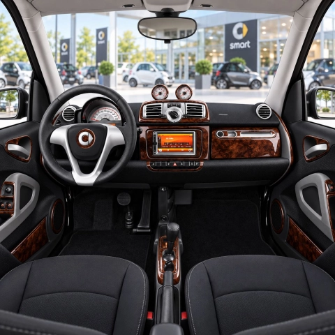Smart Fortwo 451 2007-2015 kit rivestimento cruscotto e interni 3D 40 pezzi