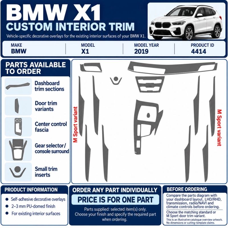 BMW X1 2019 – Designer Interior Trim Kit – Full Set
