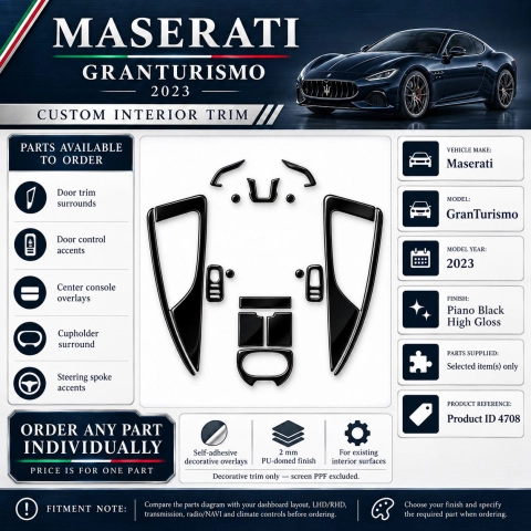 Maserati Granturismo 2023 2024 – Designer Trim – Kit completo per interni
