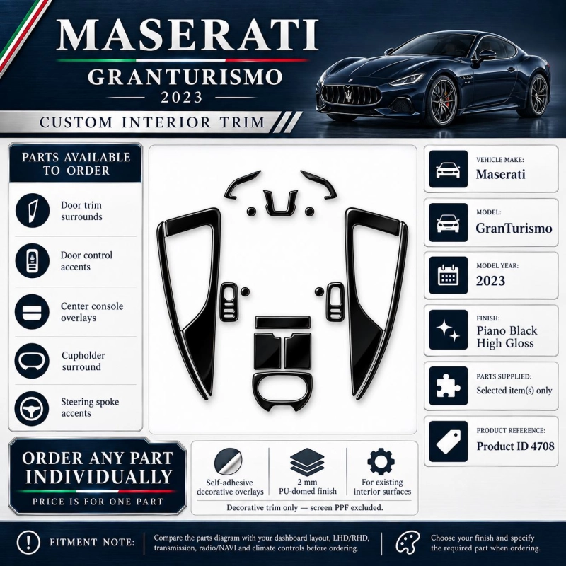 Maserati Granturismo 2023 2024 – Designer Trim – Complete interieurset