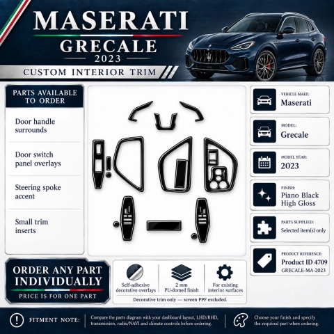 Maserati Grecale 2023 – Designer Interior Trim Kit – Full Set