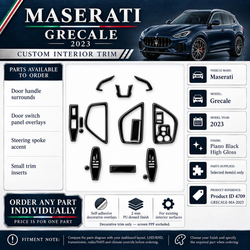 Maserati Grecale 2023 – Designer Trim – Kit completo para interiores