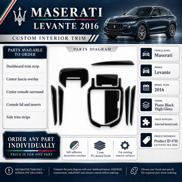 Maserati Levente 2016 – Designer Trim – Kit intérieur complet