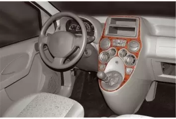 Fiat Panda 09.2003 3D Decor de carlinga su interior del coche 2-Partes