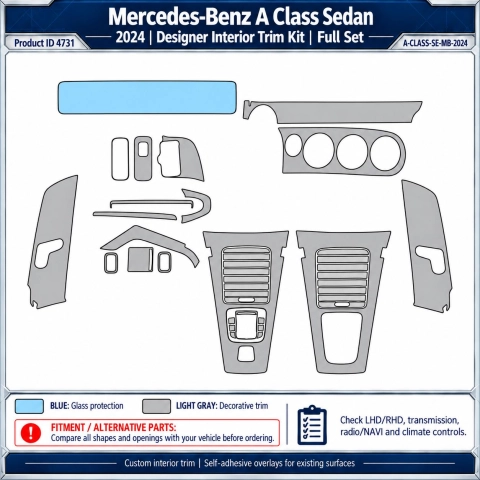 Mercedes-Benz A Class Sedan 2024 – Designer Trim – Complete interieurset