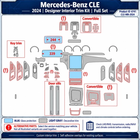 Mercedes-Benz Cle 2024 – Designer Trim – Kit completo para interiores