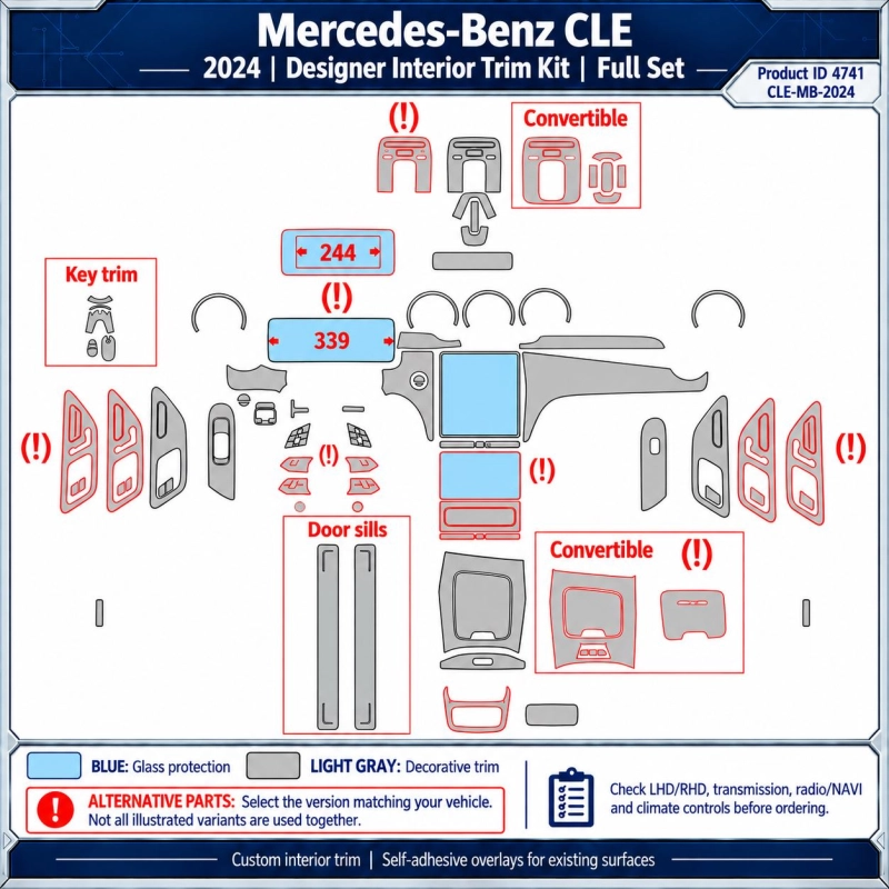 Mercedes-Benz Cle 2024 – Designer Trim – Kit completo para interiores